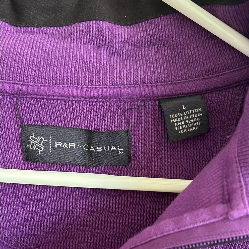Men's Stylish Purple Zip-Up Sweater - Picture 2 of 3
